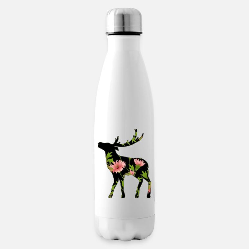 Hirsch - Isolierflasche - Weiß