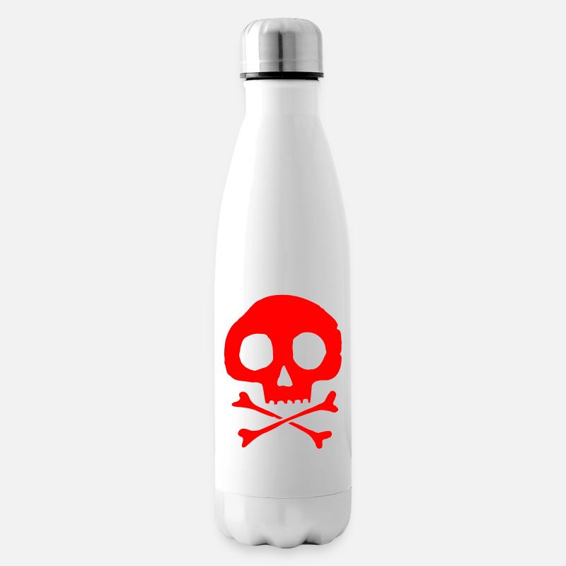 Schädel und Knochen - Isolierflasche - Weiß
