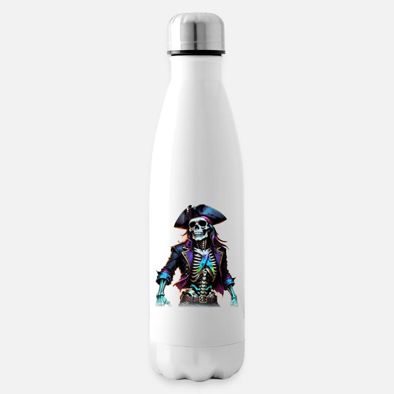 Illustration de squelette de pirate - Bouteille isotherme - blanc