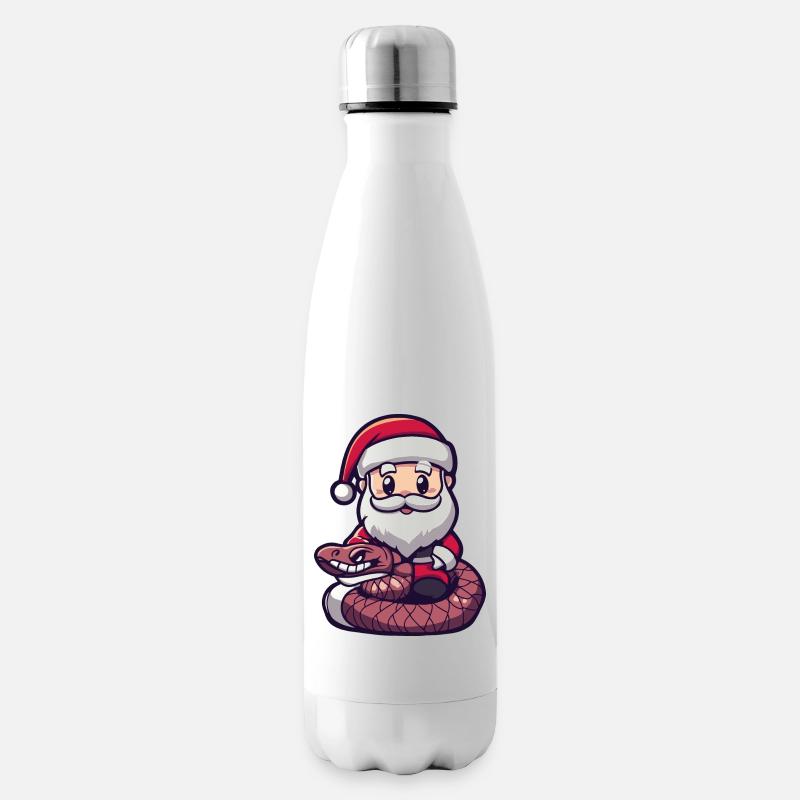 Schlange Kobra Weihnachtsmann Cartoon - Isolierflasche - Weiß
