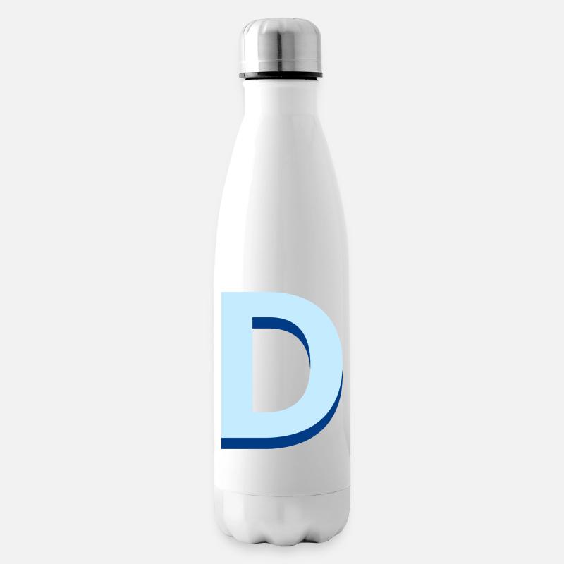 Pop und moderner blauer Buchstabe d - Isolierflasche - Weiß