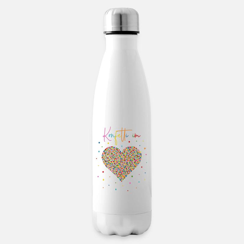 Konfetti im Herzen - Isolierflasche - Weiß