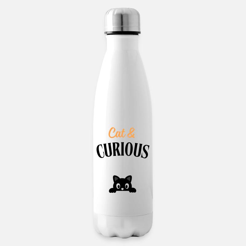 Cat and curious - Bouteille isotherme - blanc