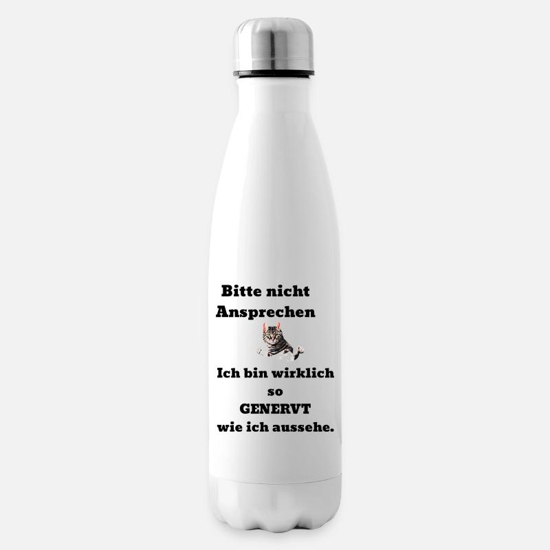 Spruch Kater genervt - Isolierflasche - Weiß