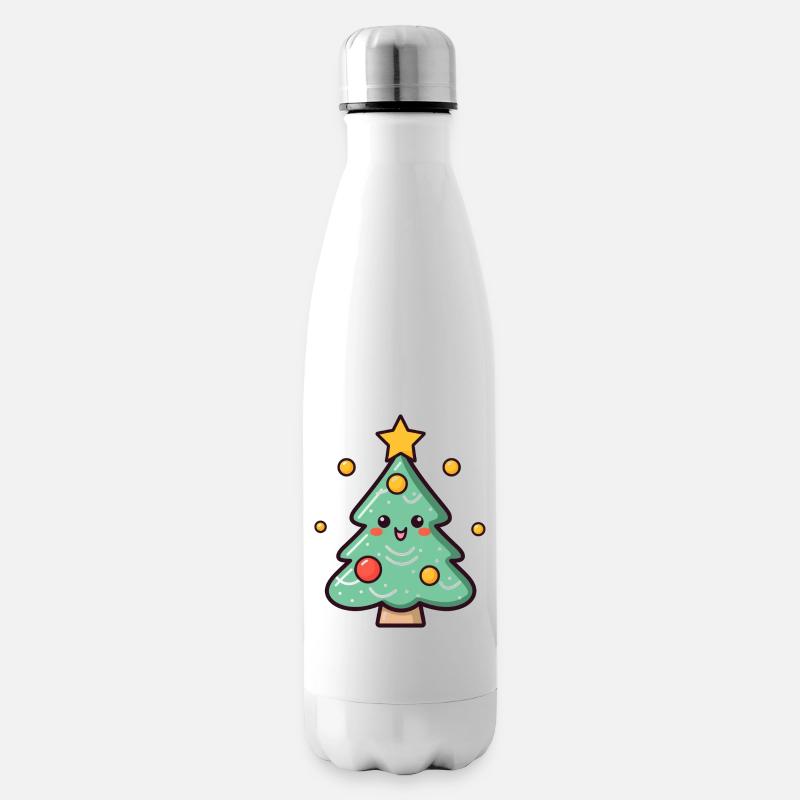 Niedlicher Weihnachtsbaum Illustration - Isolierflasche - Weiß