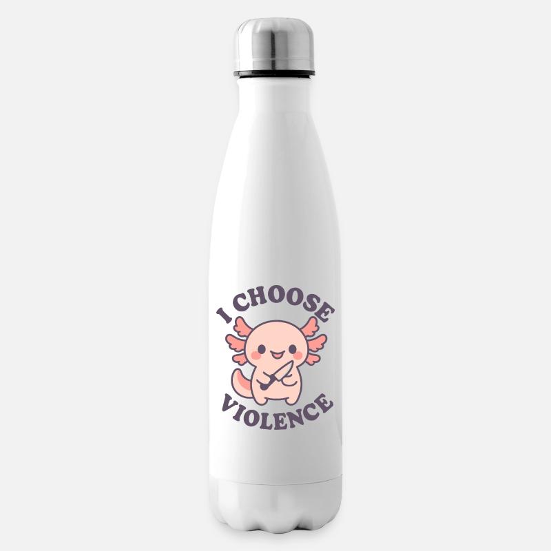 Rebellisches süßes Axolostol – Ich wähle Gewalt - Isolierflasche - Weiß