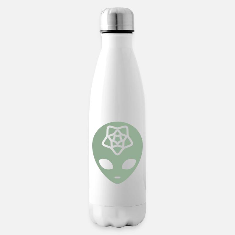 Geometric Alien Mind - Insulated Water Bottle - white