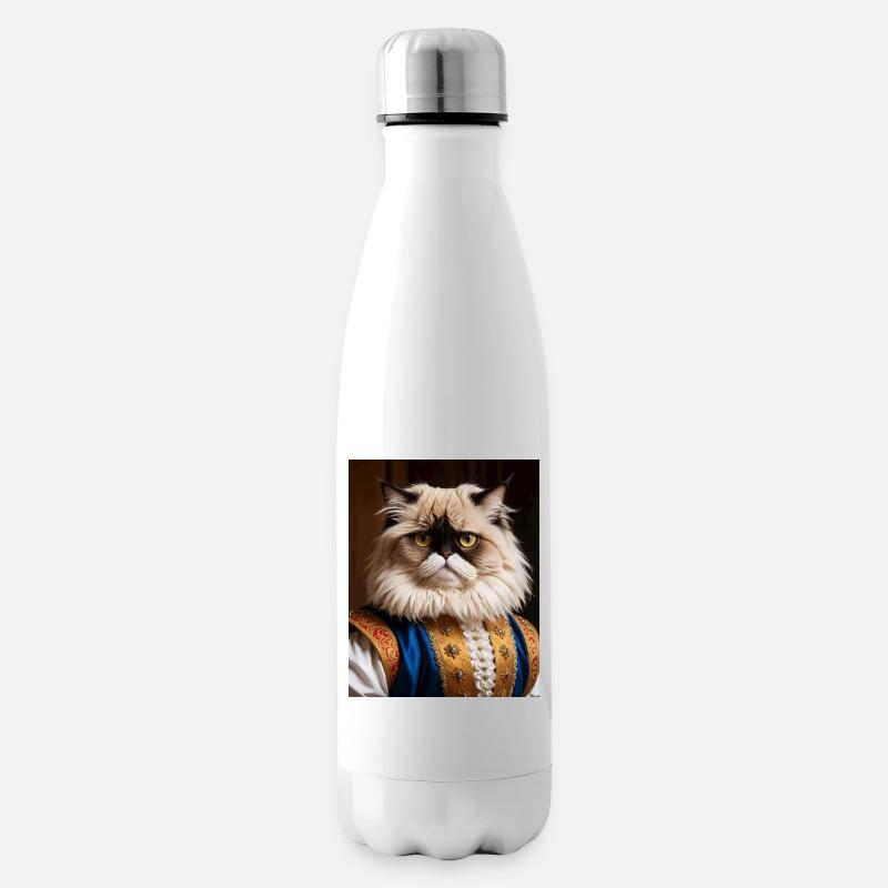 Patte de velours royale – Le chat aristocrate - Bouteille isotherme - blanc