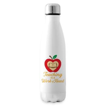 Pomme Cœur et Livre – Enseignement - Bouteille isotherme - blanc - Droite