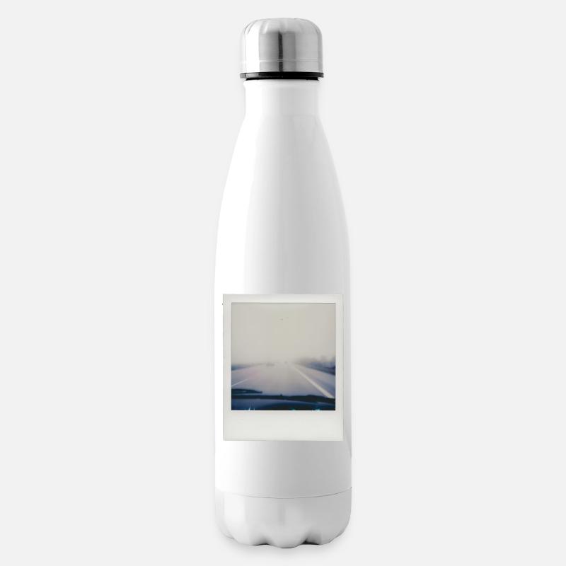 Neblige Autobahn - Isolierflasche - Weiß