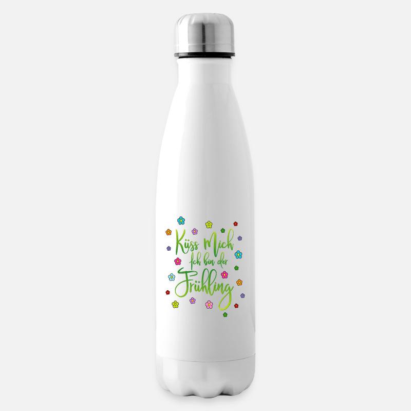 Küss mich Ich bin der Frühling - Isolierflasche - Weiß