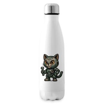 Retro RoboCat with Tools - Insulated Water Bottle - white - Right