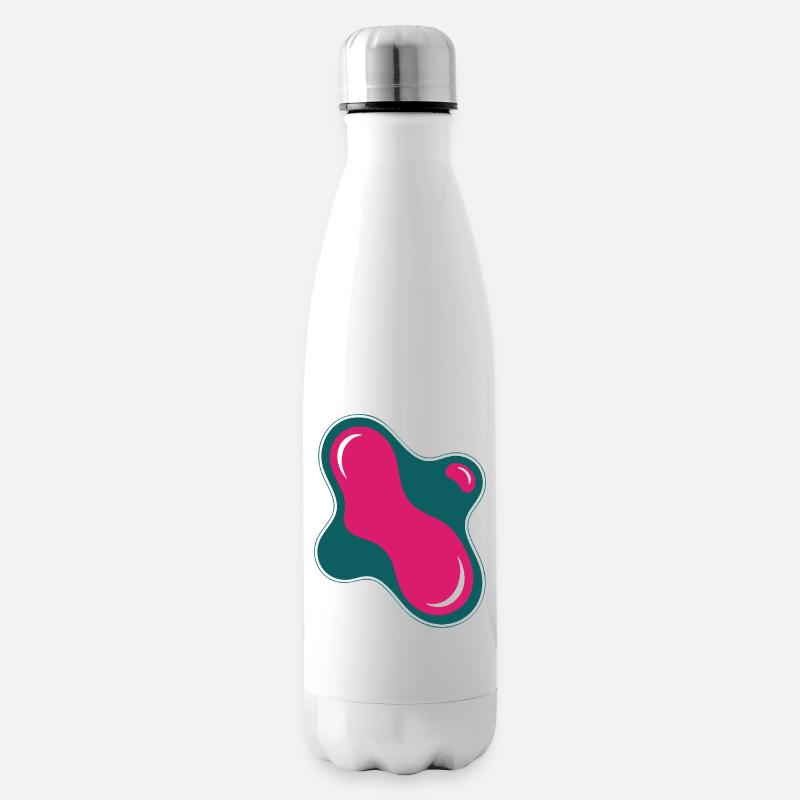Organic Drop Rose auf Türkis - Isolierflasche - Weiß