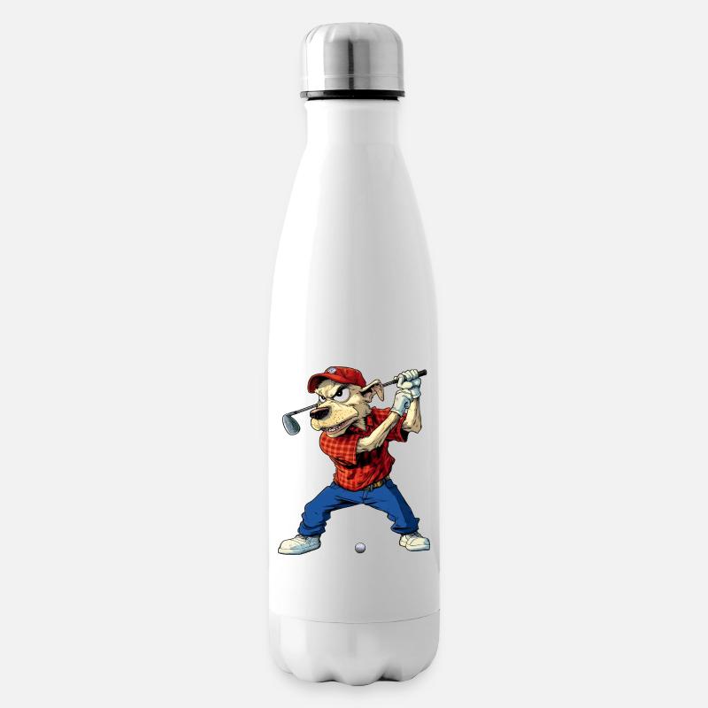 Hunde Golf - Isolierflasche - Weiß
