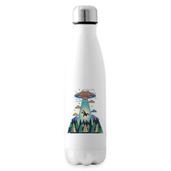 Vaisseau OVNI Sasquatch d’abduction extraterrestre Bigfoot - Bouteille isotherme - blanc - Droite