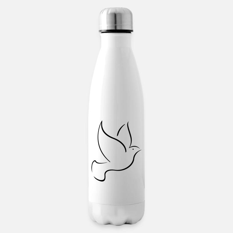 bird dove Taube Vogel peace - Isolierflasche - Weiß