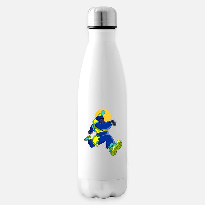 Blue Gorilla runner - Insulated Water Bottle - white