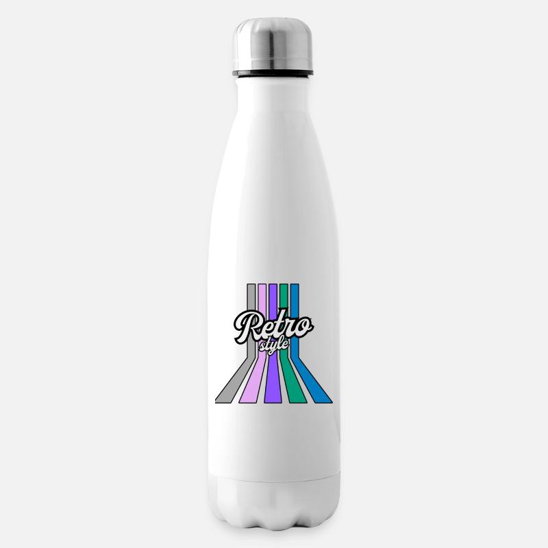 StyleRetro Multicolor Stripes - Insulated Water Bottle - white