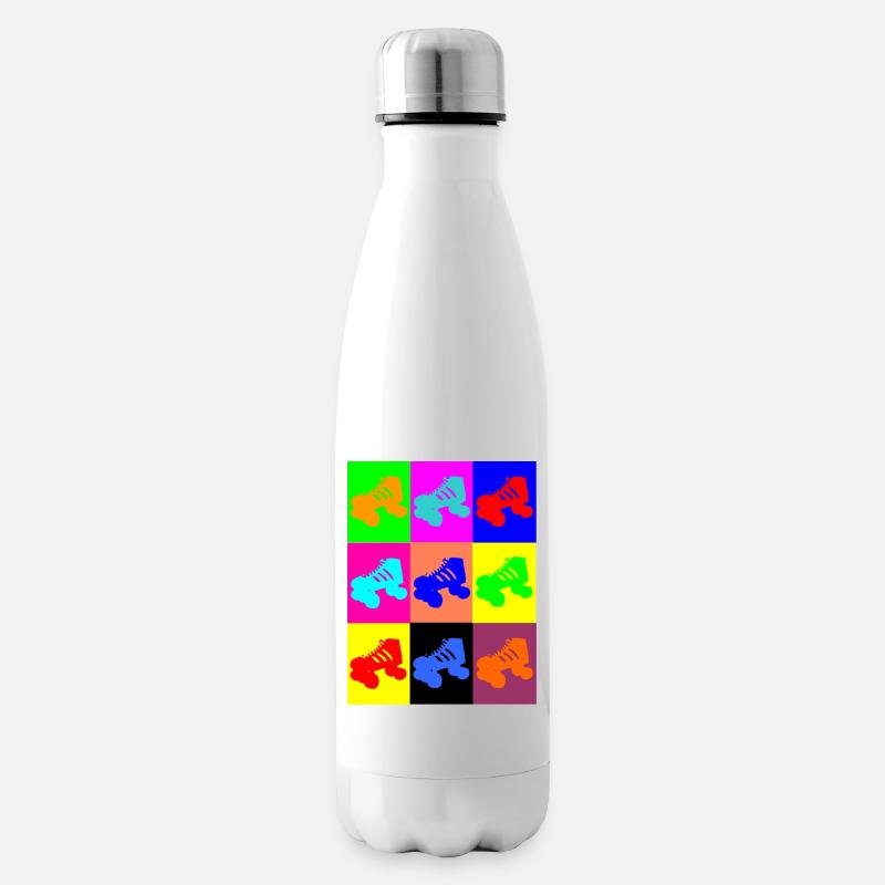 Roller coloré - Bouteille isotherme - blanc