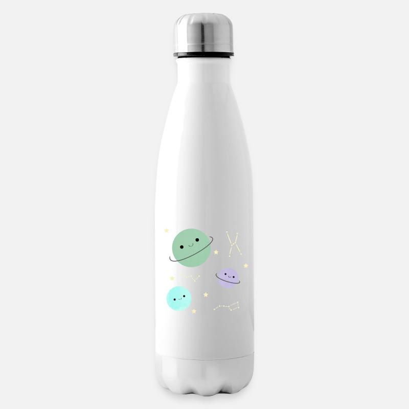 planète kawaii - Bouteille isotherme - blanc