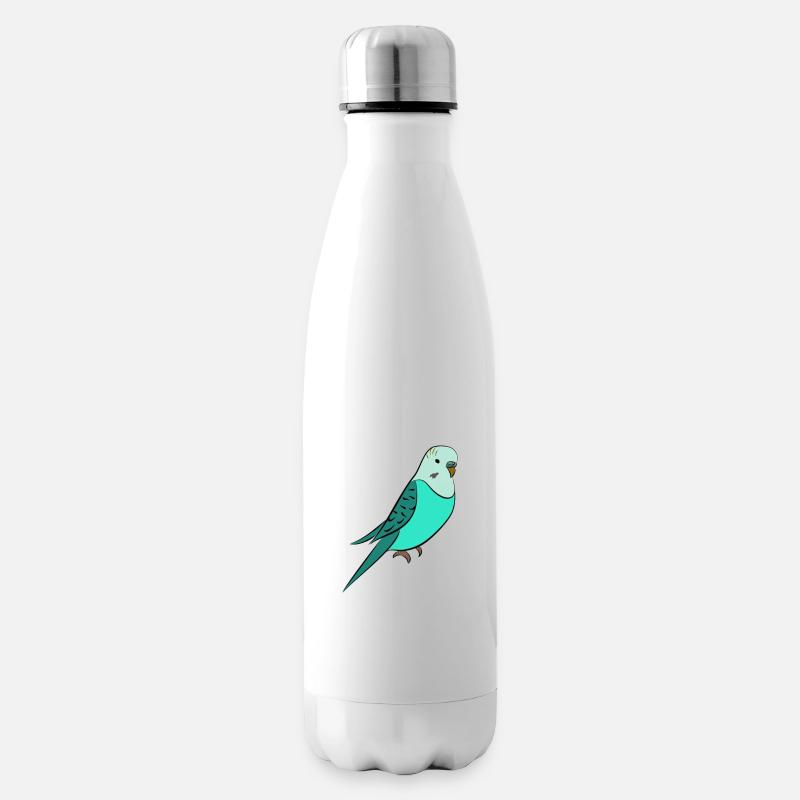 perruche Turquoise - Bouteille isotherme - blanc