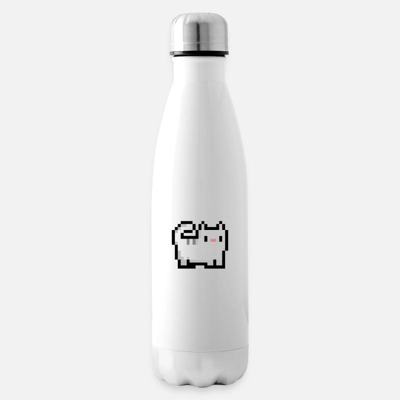 Retro Katze - Isolierflasche - Weiß