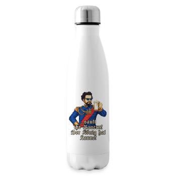 Sauft ihr Bauern II - Koenig Ludwig mit Bier - - Isolierflasche - Weiß - Rechts