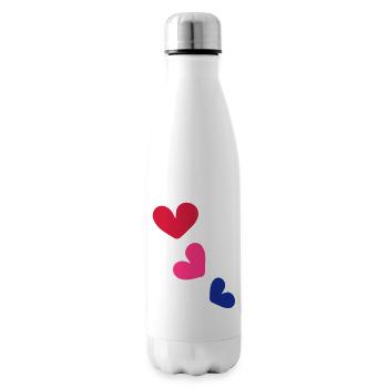 3_colorful hearts - Insulated Water Bottle - white - Right