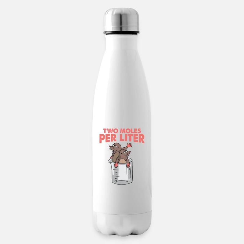 Two Moles Per Liter Science Taupe Gift - Bouteille isotherme - blanc