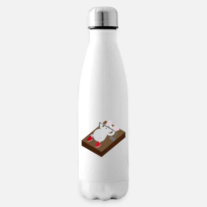 Kindermotiv Maus Kindershirt Mausefalle Training - Isolierflasche - Weiß