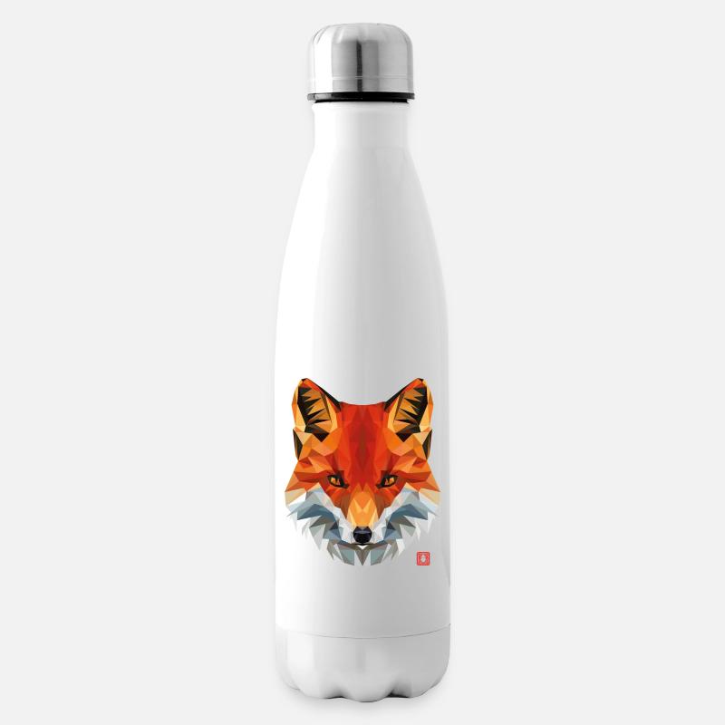 geometrischer Fuchs - Isolierflasche - Weiß