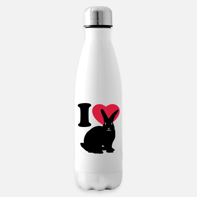 I love rabbits - Ich liebe Kaninchen. - Isolierflasche - Weiß