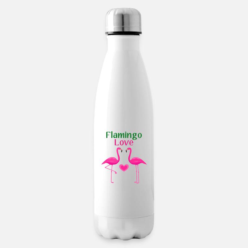 Flamingo Liebe - Isolierflasche - Weiß