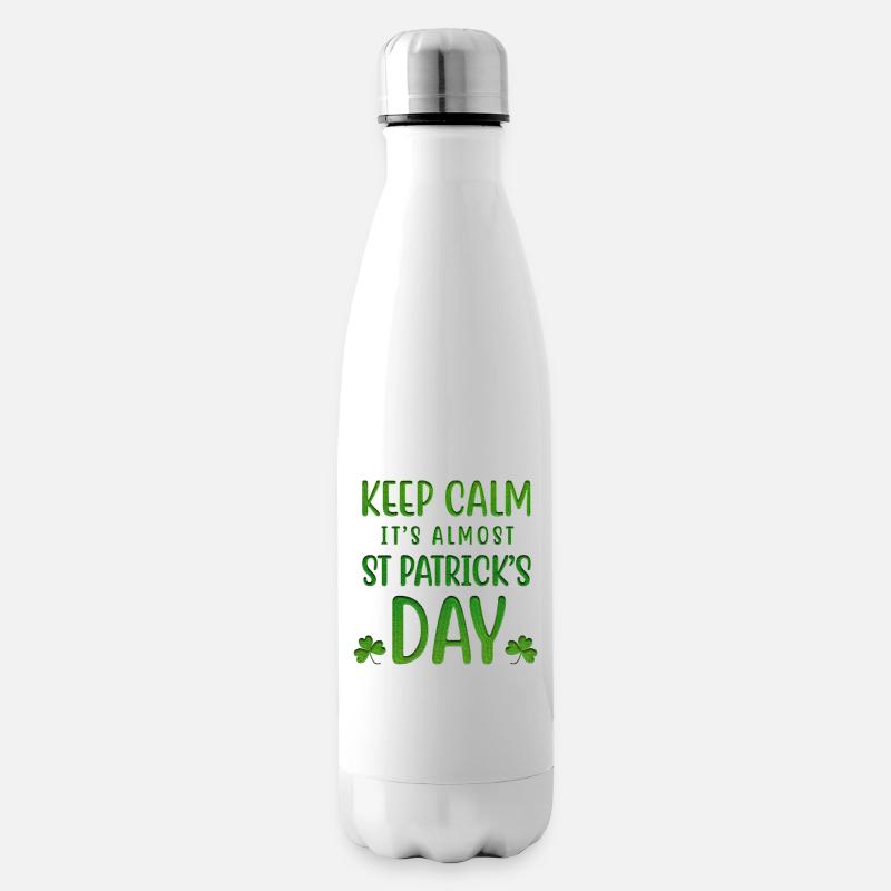 Keep Calm is Almost St Patrick's Day - Bouteille isotherme - blanc