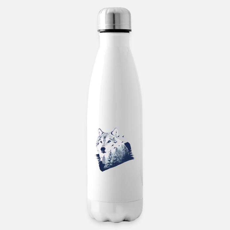 Wolf forest - Isolierflasche - Weiß