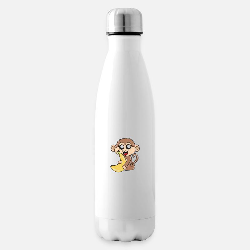 Affe - Isolierflasche - Weiß
