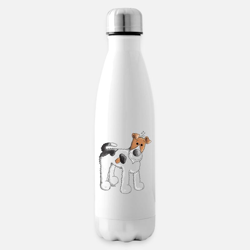 Foxterrier - Fox Terrier - Hund - Isolierflasche - Weiß