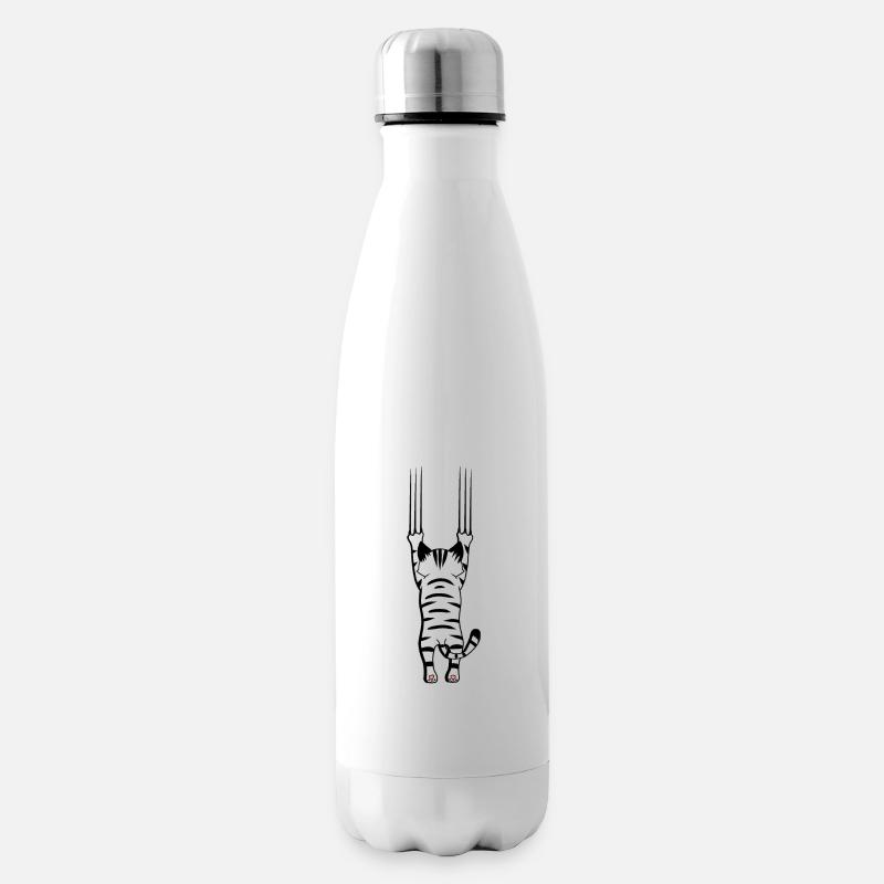 Chat Chats Griffes Amis animaux Animaux Noël - Bouteille isotherme - blanc