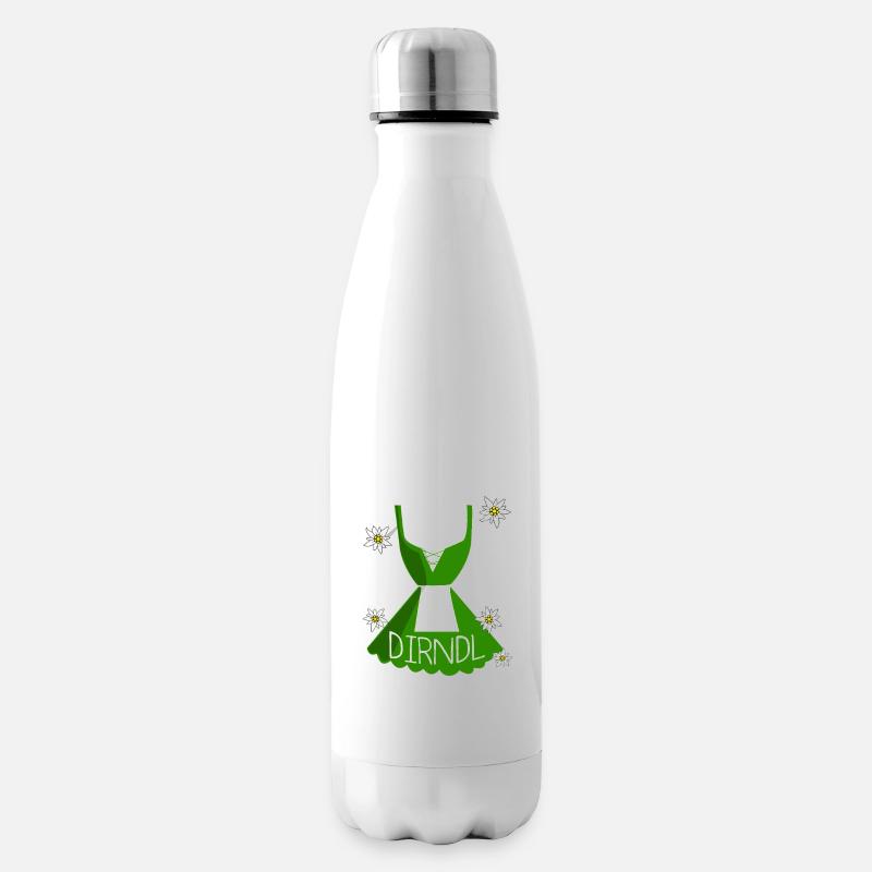 Zefix Wo Zum Deifi Is Mei Dirndl Spaß - Isolierflasche - Weiß