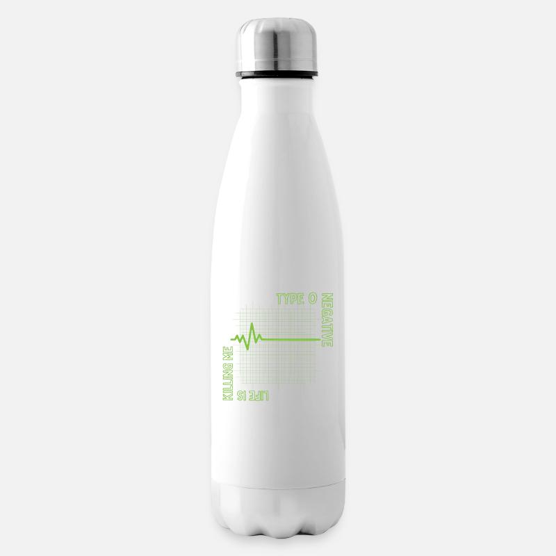 Das Leben bringt mich um Typ 0 negativ - Isolierflasche - Weiß
