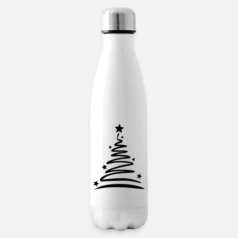 Weihnachtsbaum - Isolierflasche - Weiß
