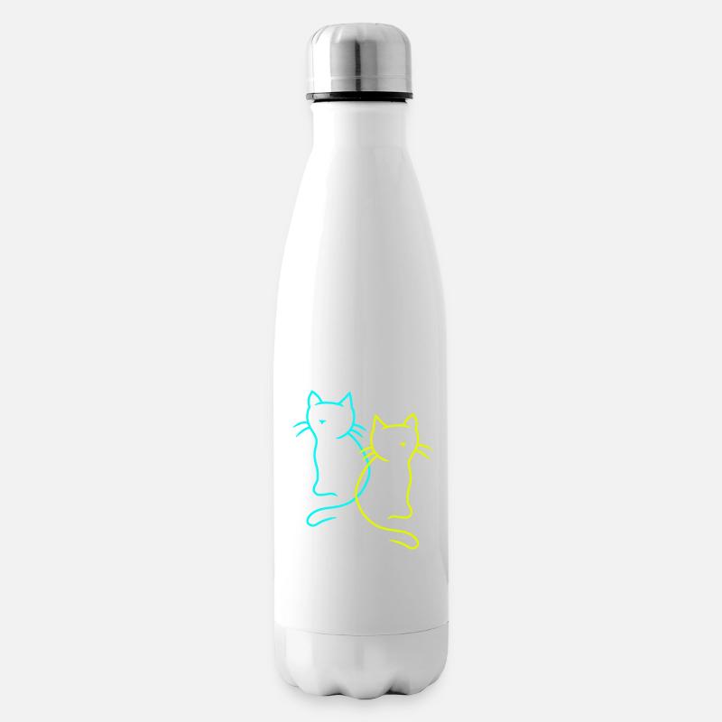 Katzen Haustiere Kätzchen Katze Geschenkidee - Isolierflasche - Weiß