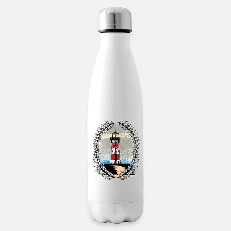 Albatross Moeven Leuchtturm Kueste Seemoeven - Isolierflasche - Weiß
