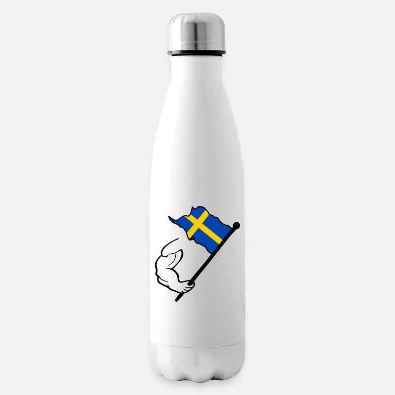 Schweden Flagge - Isolierflasche - Weiß