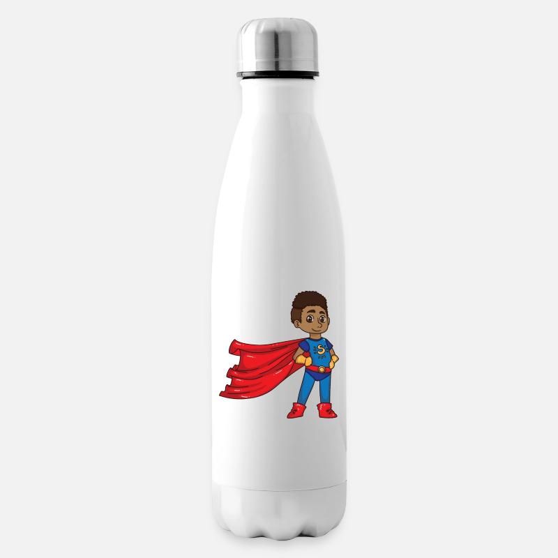 Garçon de super héros - Bouteille isotherme - blanc