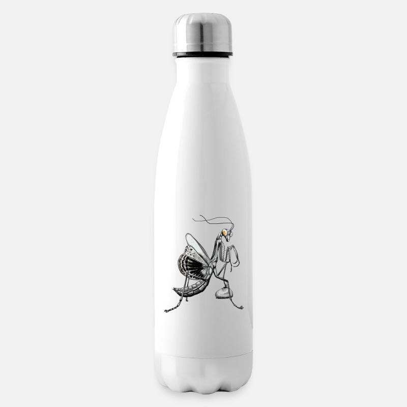 Gottesanbeterin - Isolierflasche - Weiß