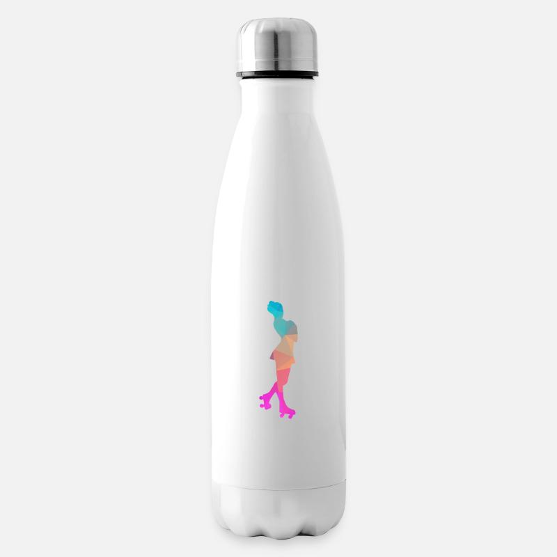 Abstrakter Eis- und Rollschuh-Design - Isolierflasche - Weiß