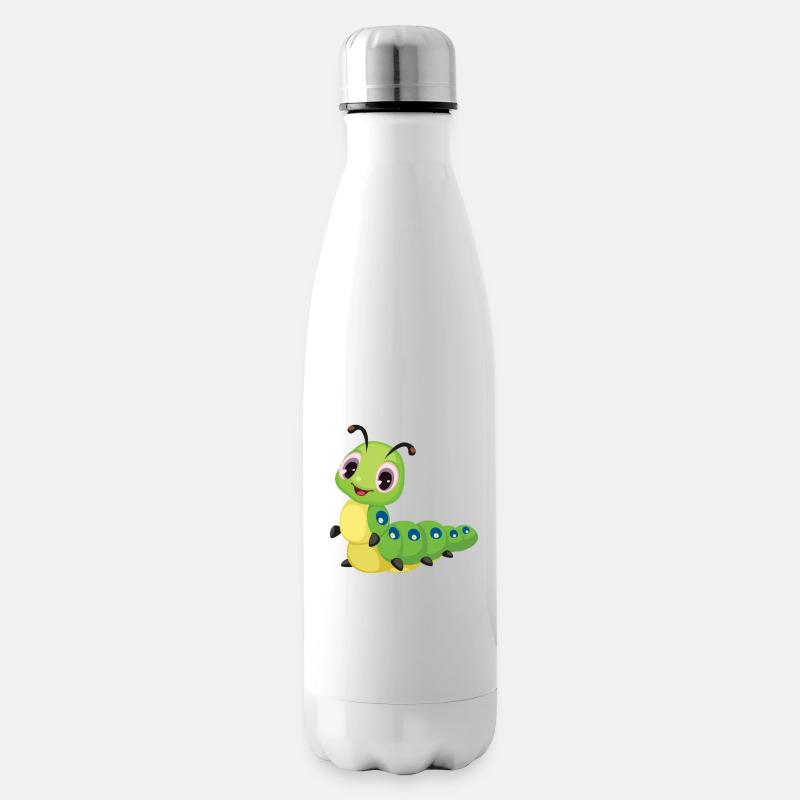 Kinder Raupe - Isolierflasche - Weiß