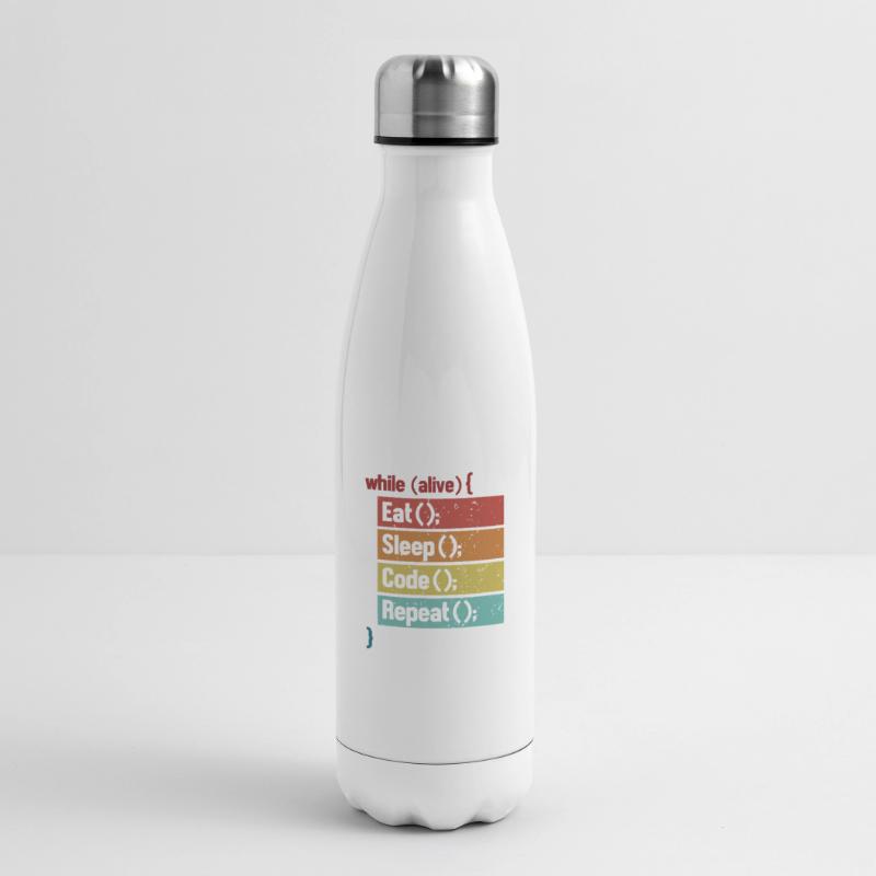 Eat Sleep Code Repeat Full Stack Coder Software Insulated Water Bottle