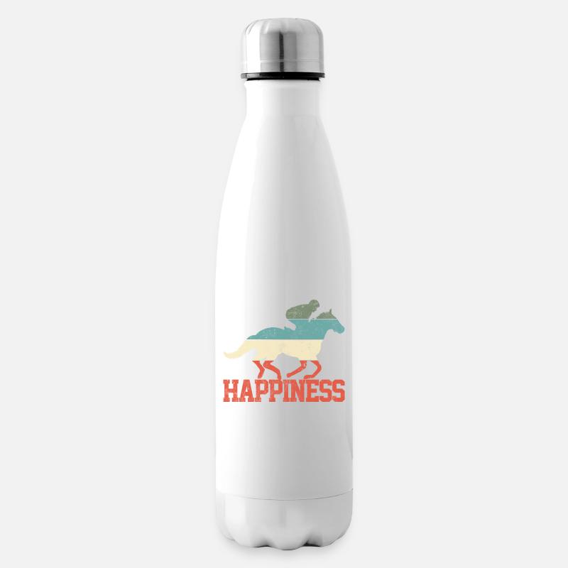 Reiter Reiten Pferd - Isolierflasche - Weiß